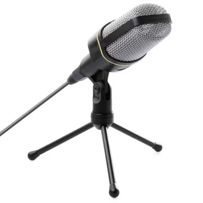 Microfon profesional pentru statiile radio, karaoke si studiourile de inregistrare, dispune de trepied pliabil, lungime cablu 1.8 metri, negru