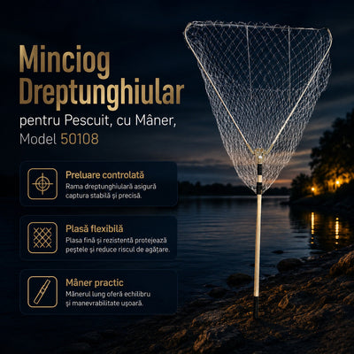 Minciog Dreptunghiular pentru Pescuit, cu Mâner, Model 50108 – imagine principală promoțională