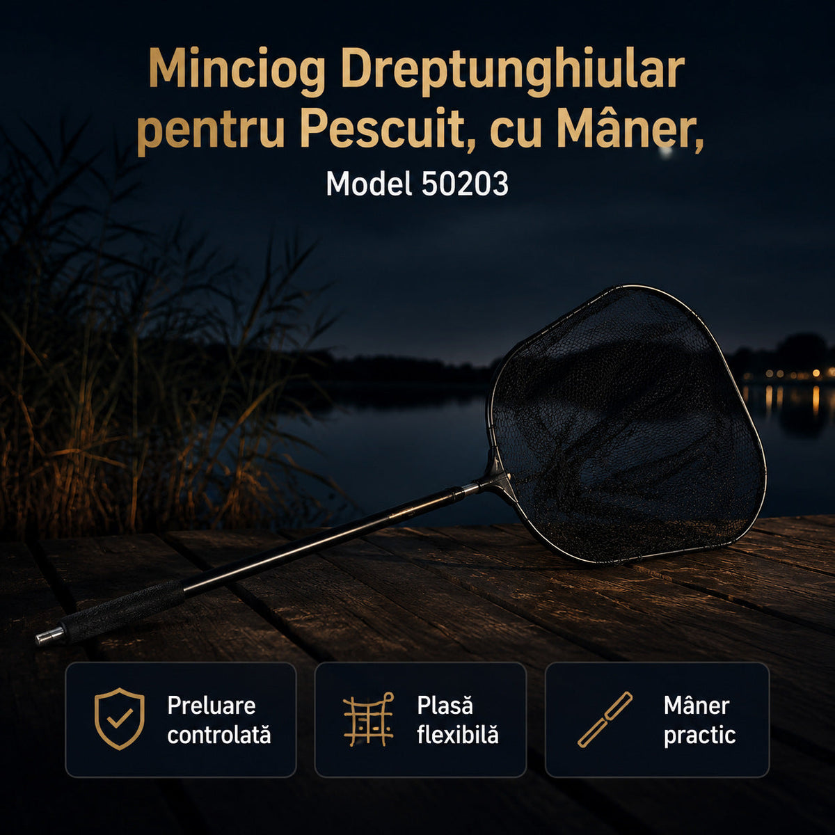 Minciog Dreptunghiular pentru Pescuit, cu Mâner, Model 50203 – imagine principală promoțională