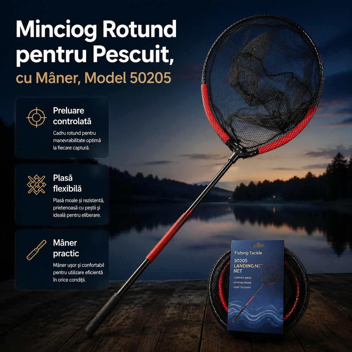 Minciog Rotund pentru Pescuit, cu Mâner, Model 50205 – imagine principală promoțională