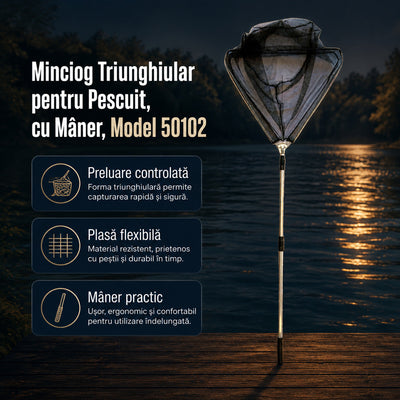 Minciog Triunghiular pentru Pescuit, cu Mâner, Model 50102 – imagine principală promoțională