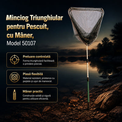 Minciog Triunghiular pentru Pescuit, cu Mâner, Model 50107 – imagine principală promoțională
