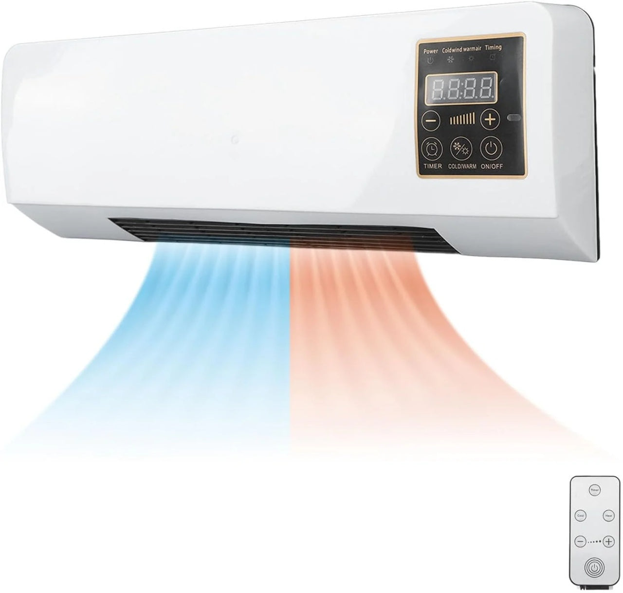 Mini aer conditionat, 2 in 1, 55 cm, Rece/Cald, 16 - 40 grade, 1800W, cu telecomanda, Alb