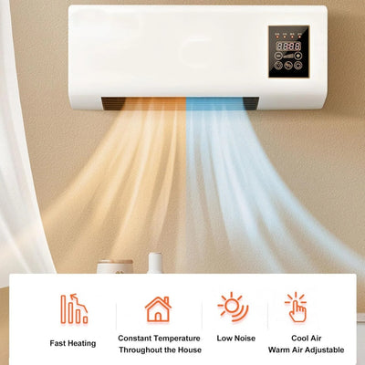 Mini aer conditionat, 2 in 1, 55 cm, Rece/Cald, 16 - 40 grade, 1800W, cu telecomanda, Alb