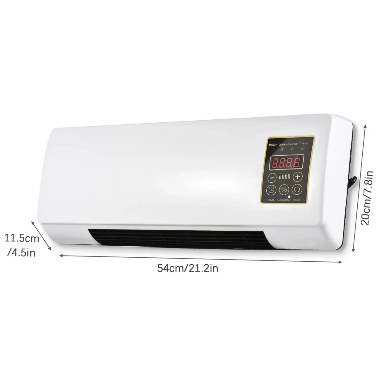 Mini aer conditionat, 2 in 1, 55 cm, Rece/Cald, 16 - 40 grade, 1800W, cu telecomanda, Alb