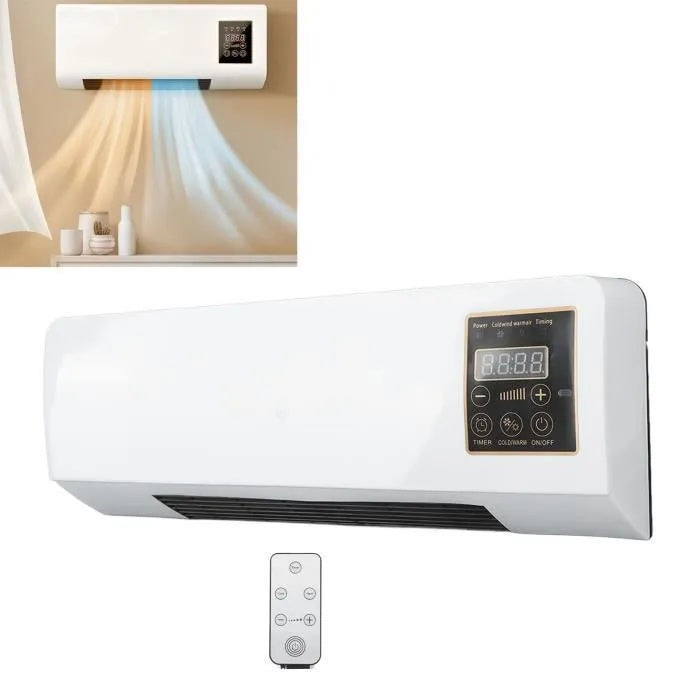 Mini aer conditionat, 2 in 1, 55 cm, Rece/Cald, 16 - 40 grade, 1800W, cu telecomanda, Alb