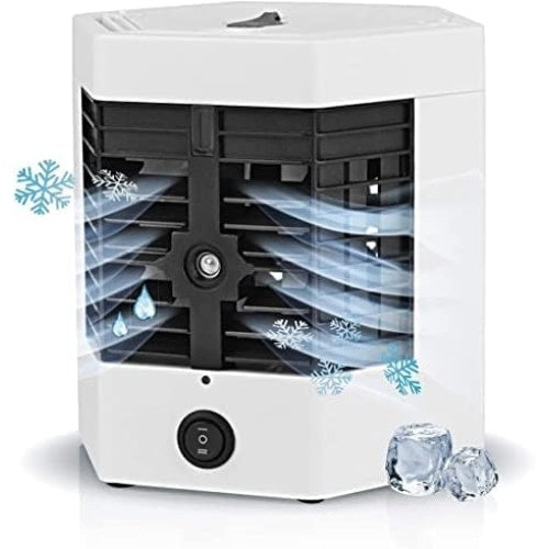 Mini aparat de aer conditionat portabil FOXMAG24, Functie de Racire, Umidificare si Purificare a Aerului, Alb