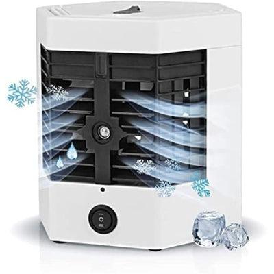 Mini aparat de aer conditionat portabil FOXMAG24, Functie de Racire, Umidificare si Purificare a Aerului, Alb