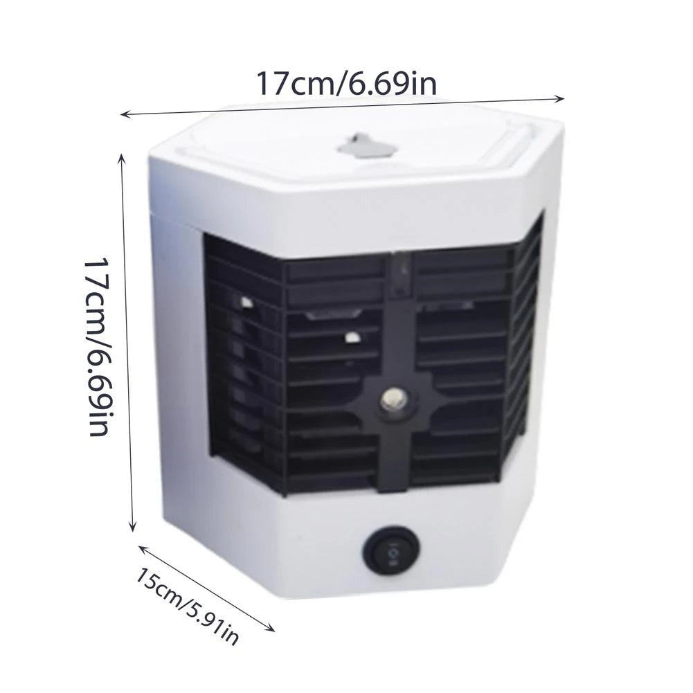 Mini aparat de aer conditionat portabil FOXMAG24, Functie de Racire, Umidificare si Purificare a Aerului, Alb