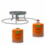 Mini arzator tip pirostrie pentru camping cu doua doze de gaz 500g