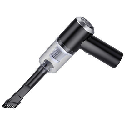 Mini aspirator auto portabil, reincarcabil, filtru HEPA, functie de suflare si aspirare, acumulator durabil, cu accesoriu pentru spatii inguste, negru