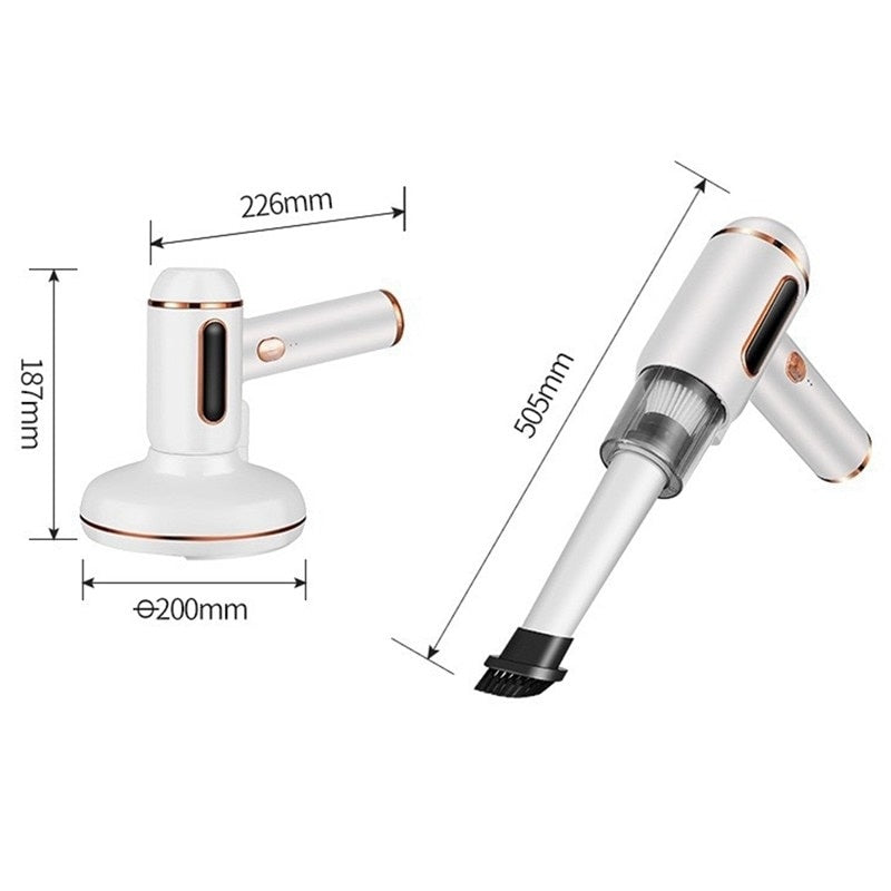 Mini aspirator pentru saltele, cu filtru HEPA, fara sac, putere 120W, recipient de colectare 200ml, alb