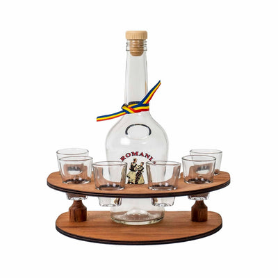 Mini bar set cu 6 pahare si sticla 0.5 l, pahar 30ml, sticla transparenta