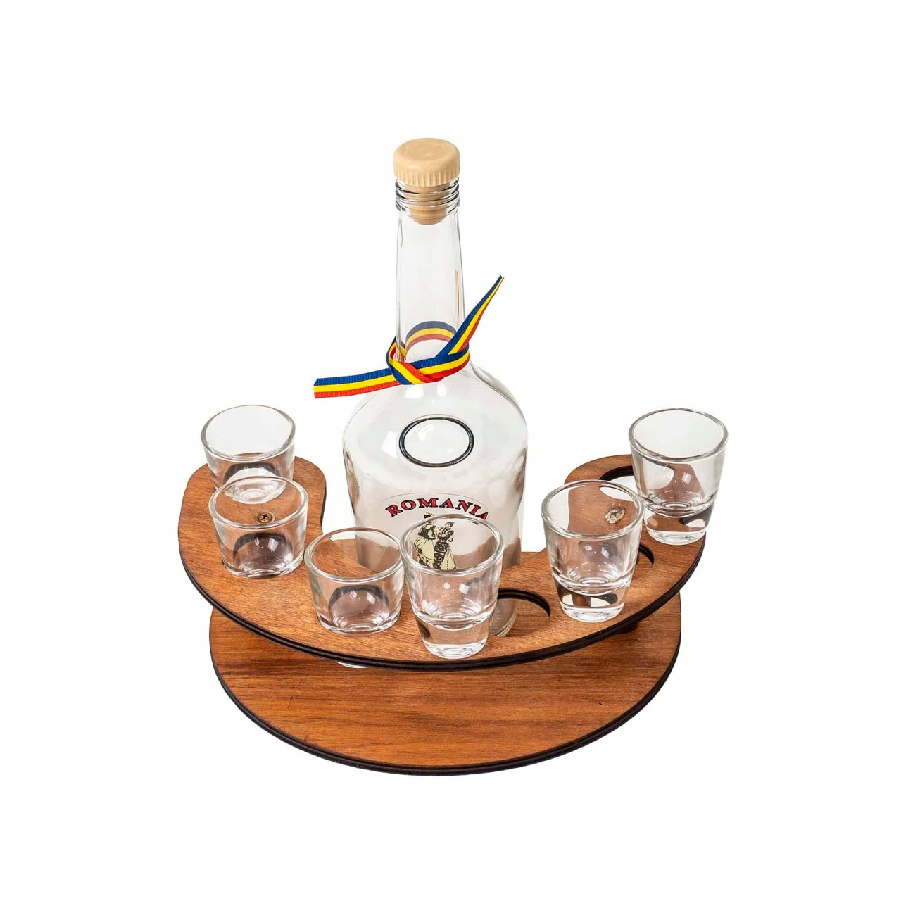 Mini bar set cu 6 pahare si sticla 0.5 l, pahar 30ml, sticla transparenta