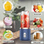 Mini blender electric, wireless, cu 6 lame din otel inoxidabil, portabil, putere 40 W, albastru