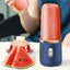 Mini blender electric, wireless, cu 6 lame din otel inoxidabil, portabil, putere 40 W, albastru