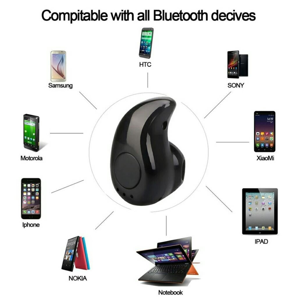 Mini casca Bluetooth 10m invizibila Handsfree Negru A2DP