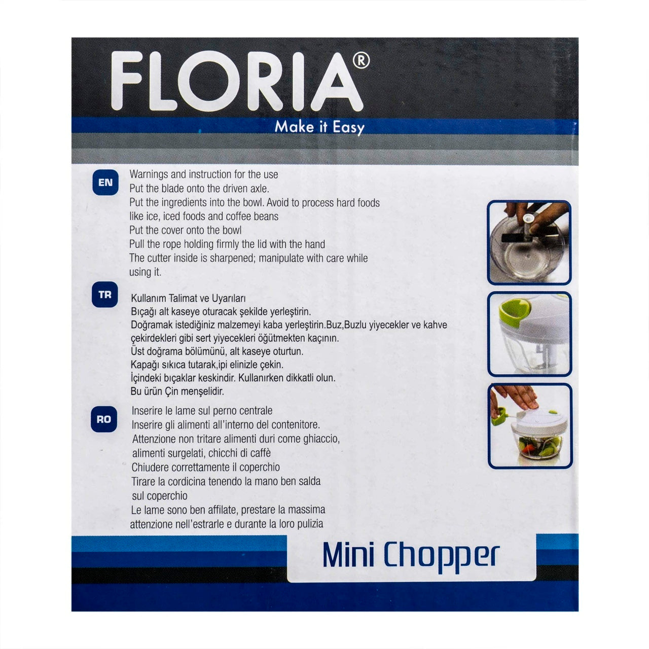 Mini-CHOPPER manual pentru maruntit legume si fructe, usor de folosit