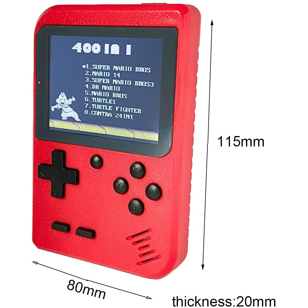Mini consola portabila Flyme, Retro, 400 jocuri clasice FC, Ecran color 2.8"", Rosu