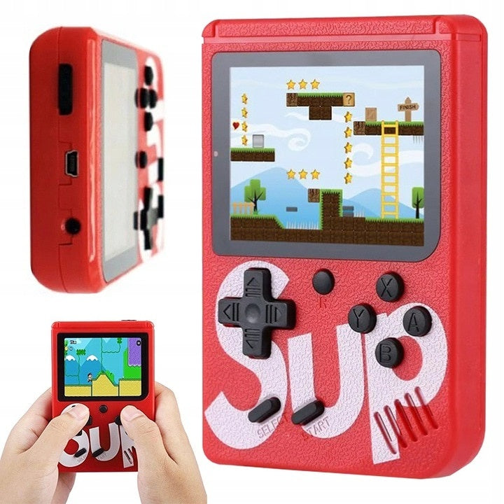 Mini consola retro portabila, 400 de jocuri diferite cu baterie reincarcabila, culoare Rosu