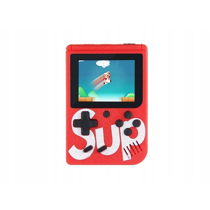 Mini consola retro portabila cu Pad, 400 de jocuri diferite, 2 Jucatori, baterie reincarcabila, culoare Rosu