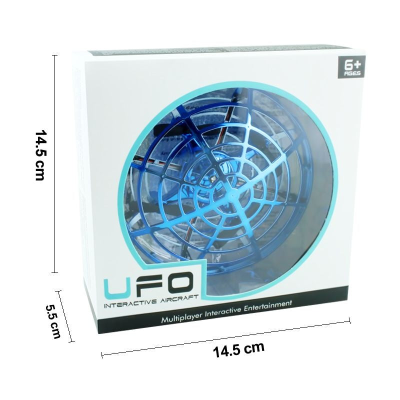 Mini drona OZN disc zburator interactiv, 3 senzori infrarosu, lumina LED, rosu