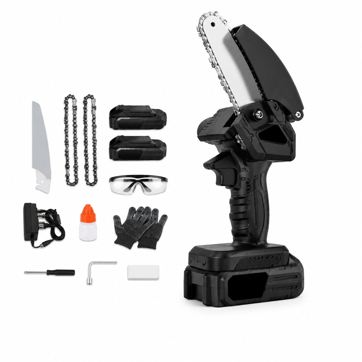Mini Fierăstrău Electric cu Acumulator, Set Complet, Negru – imagine principală