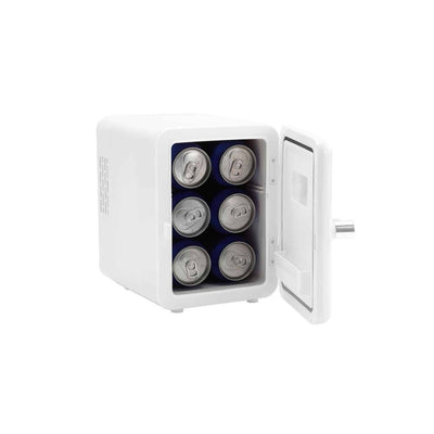 Mini frigider alb cu maner, capacitate 4L, putere 36W, raft reglabil