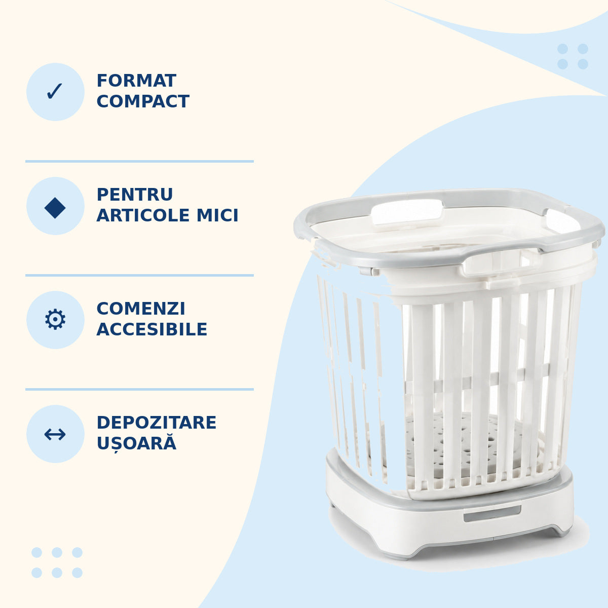 Mini Mașină de Spălat 3 în 1 pentru Lenjerie și Șosete, Alb – caracteristici