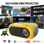 Mini proiector, portabil, HD, conectivitate HDMI, USB, control de la distanta cu telecomanda, sunet surround 360 de grade, galben