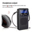 Mini radio portabil, putere 3W, FM, AM, SW, alimentare baterii, lumina led, snur pentru transport, negru