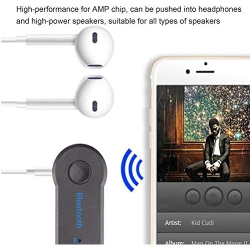 Mini receptor bluetooth, compatibil cu iPhone si Android, Mod Sleep, Jack 3.5 mm Stereo, functie Handsfree, negru