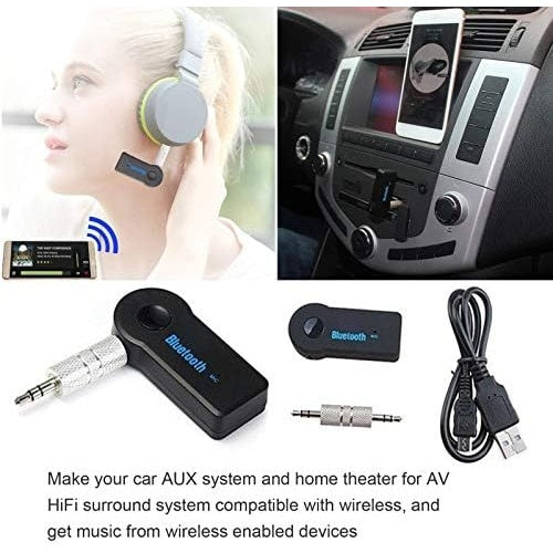 Mini receptor bluetooth, compatibil cu iPhone si Android, Mod Sleep, Jack 3.5 mm Stereo, functie Handsfree, negru