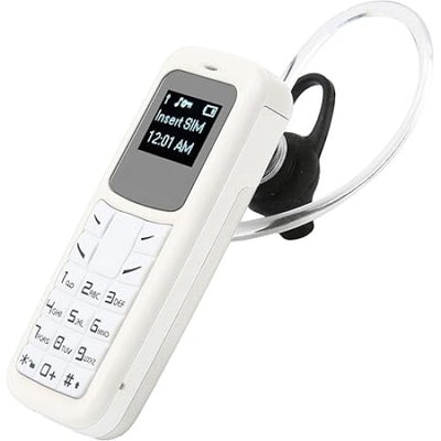 Mini telefon Dual SIM deblocat, ecran de 0, 66 inchi, conexiune Bluetooth, player de muzica, card nano SIM dual, alb