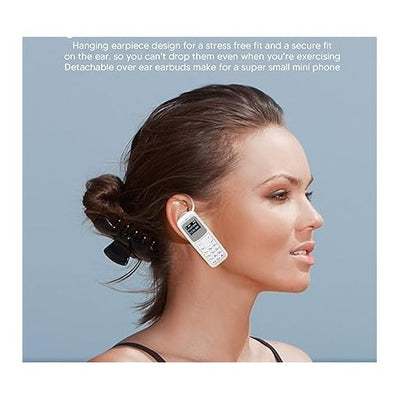 Mini telefon Dual SIM deblocat, ecran de 0, 66 inchi, conexiune Bluetooth, player de muzica, card nano SIM dual, alb