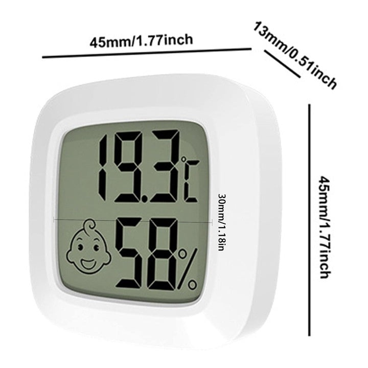 Mini termometru si higrometru digital, cu afisaj LCD, pentru temperatura si umiditatea din interior 4.5x4.5 cm