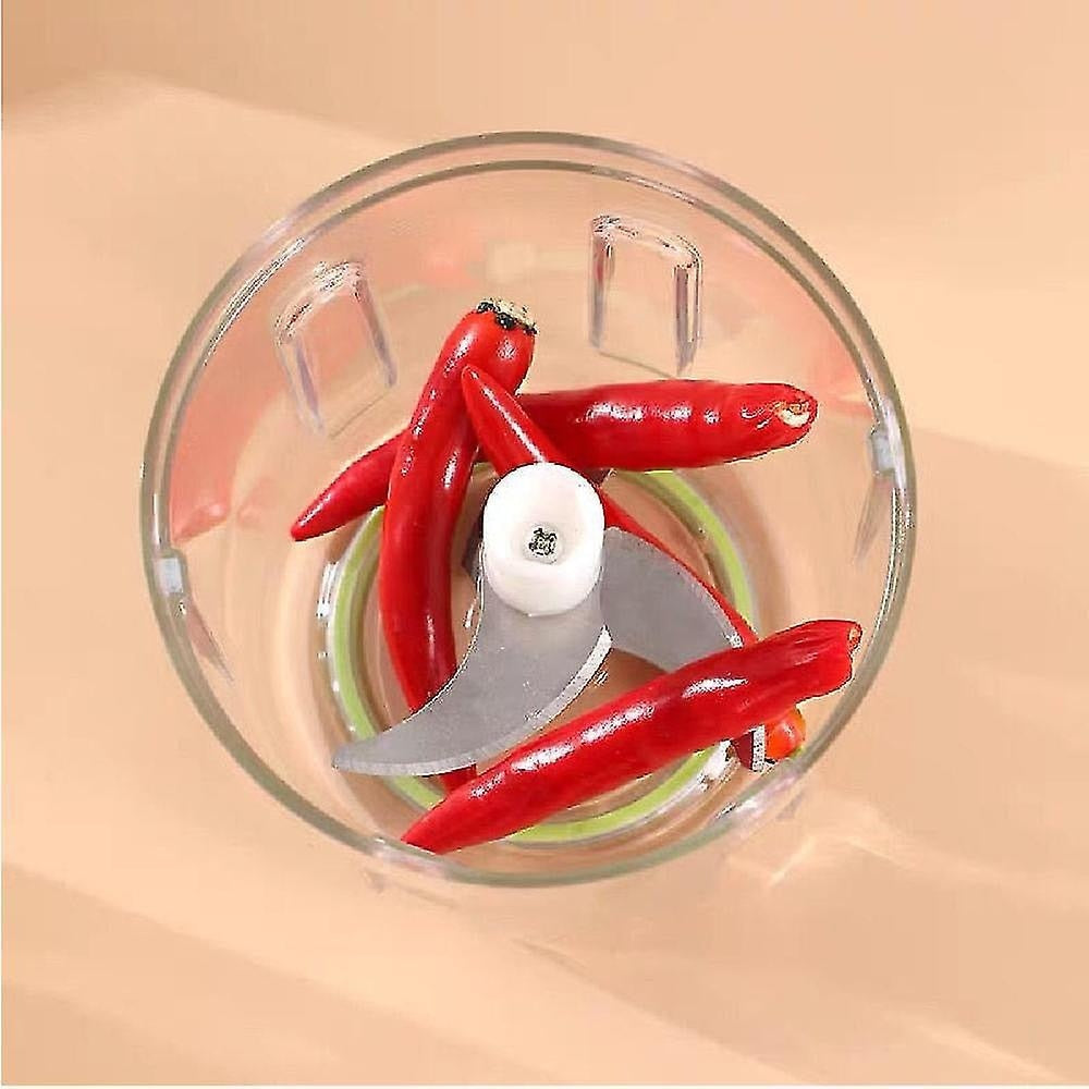Mini tocator electric, pentru alimente, capacitate 250ml, cu 3 lame puternice, rezistent la apa, incarcare USB, roz