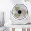 Mini ventilator de masa, portabil, putere 5W, din ABS, cu unghi reglabil, incarcare USB, alb