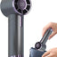 Mini ventilator portabil, cu 3 trepte de viteza, maner ergonomic, afisaj LCD, incarcare USB rapida, gri antracit
