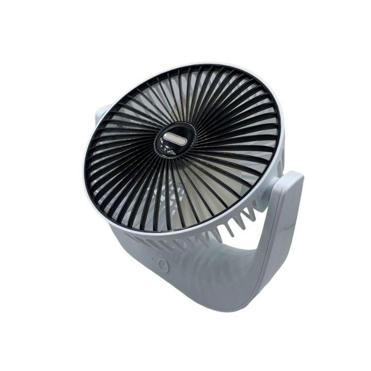 Mini ventilator portabil, de masa, reincarcabil USB, cu 3 trepte de viteza, negru/alb