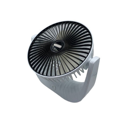 Mini ventilator portabil, de masa, reincarcabil USB, cu 3 trepte de viteza, negru/alb