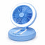 Mini Ventilator Reîncărcabil de Birou cu Iluminare LED, Albastru – imagine principală