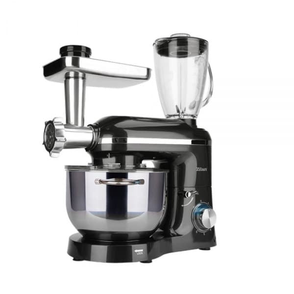 Mixer, blender si masina de tocat, 1400W, 6+1 viteze, castron inox 5.5l, borcan sticla 1.5l