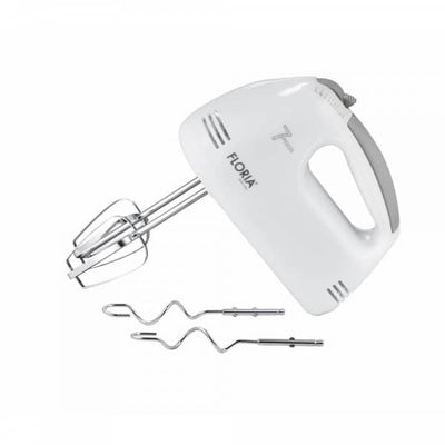 Mixer de mana 7 viteze, 100W, alb, cu teluri si carlige pentru aluat
