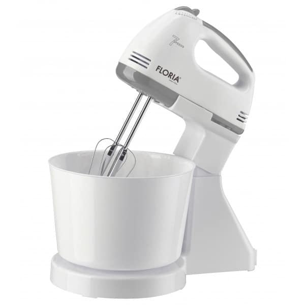 Mixer de masa cu bol plastic, 7 viteze, 150W, capacitate 2L, alb
