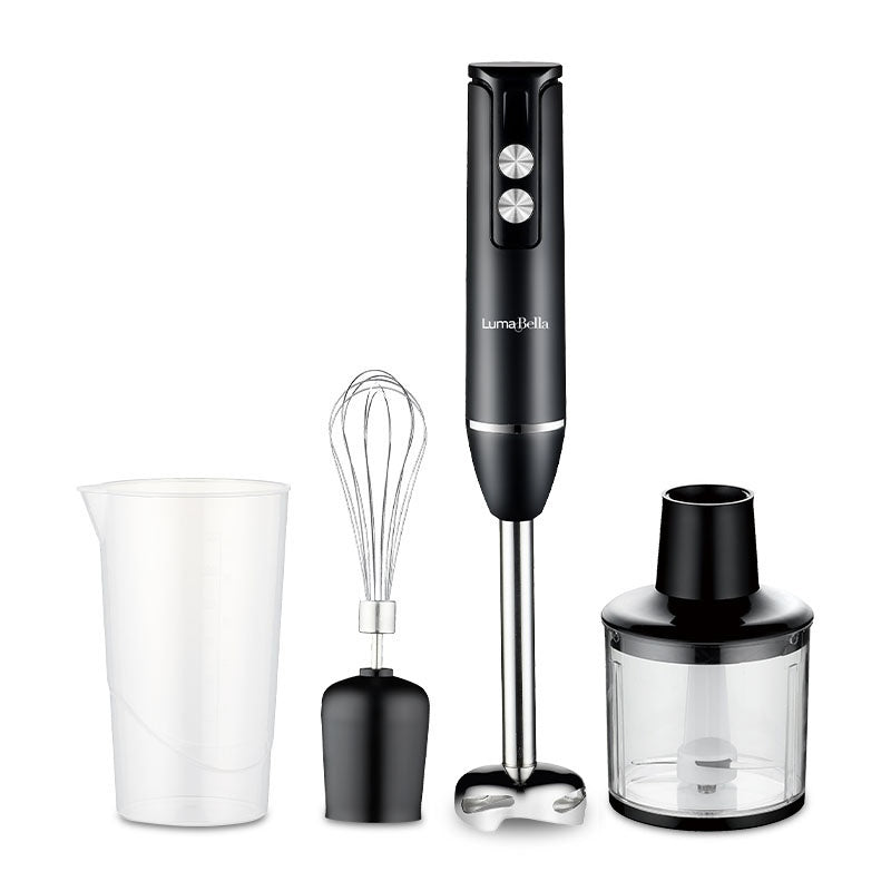 Mixer multifunctional 5 in 1, design ergonomic al manerului, ușor și rapid de curatat, procesor de alimente multifunctional, lame din otel inoxidabil pentru taiere rapida a alimentelor, negru