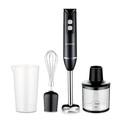 Mixer multifunctional 5 in 1, design ergonomic al manerului, ușor și rapid de curatat, procesor de alimente multifunctional, lame din otel inoxidabil pentru taiere rapida a alimentelor, negru