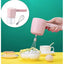 Mixer portabil, fara fir, cu 3 functii, cu bol de plastic, roz