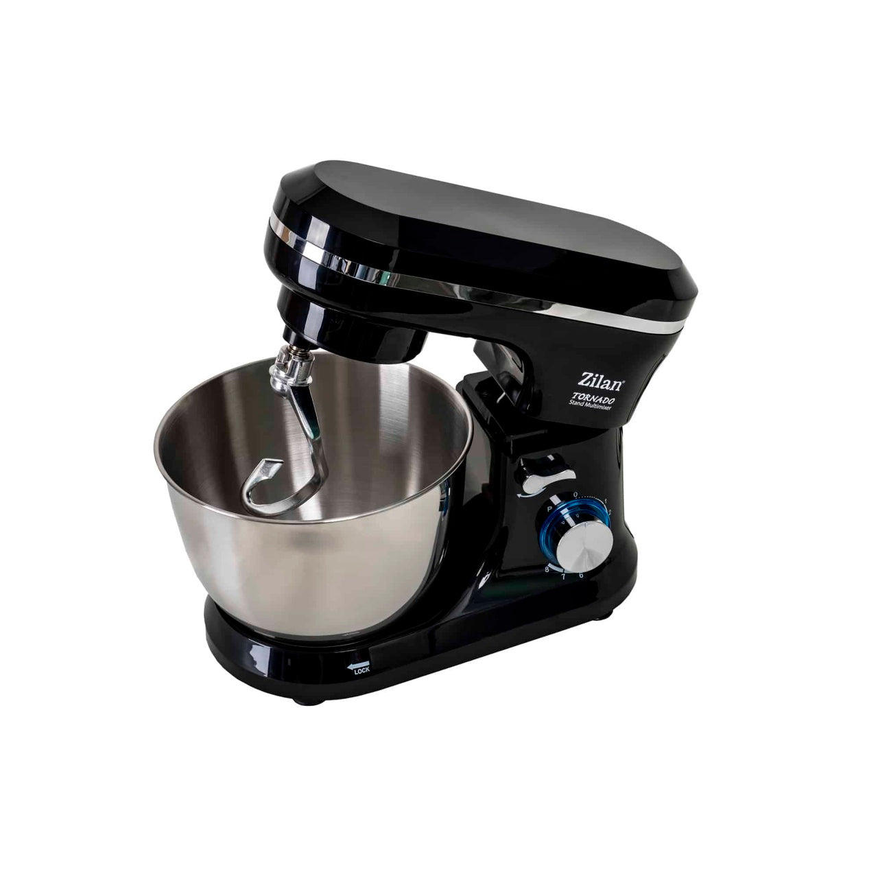 Mixer tornado cu bol inox 6.4L, 1000W, 8 viteze + Puls, accesorii incluse