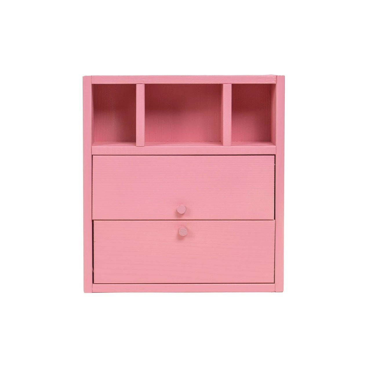 Mobila dormitor din lemn pentru papusi, culoare roz, set complet